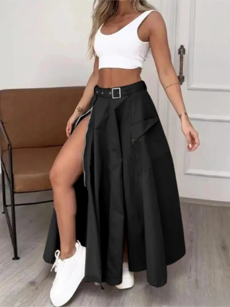 Conjunto de Saia Isabela Feminino com Saia Maxi de Fenda e Top Cropped Estilo e Liberdade