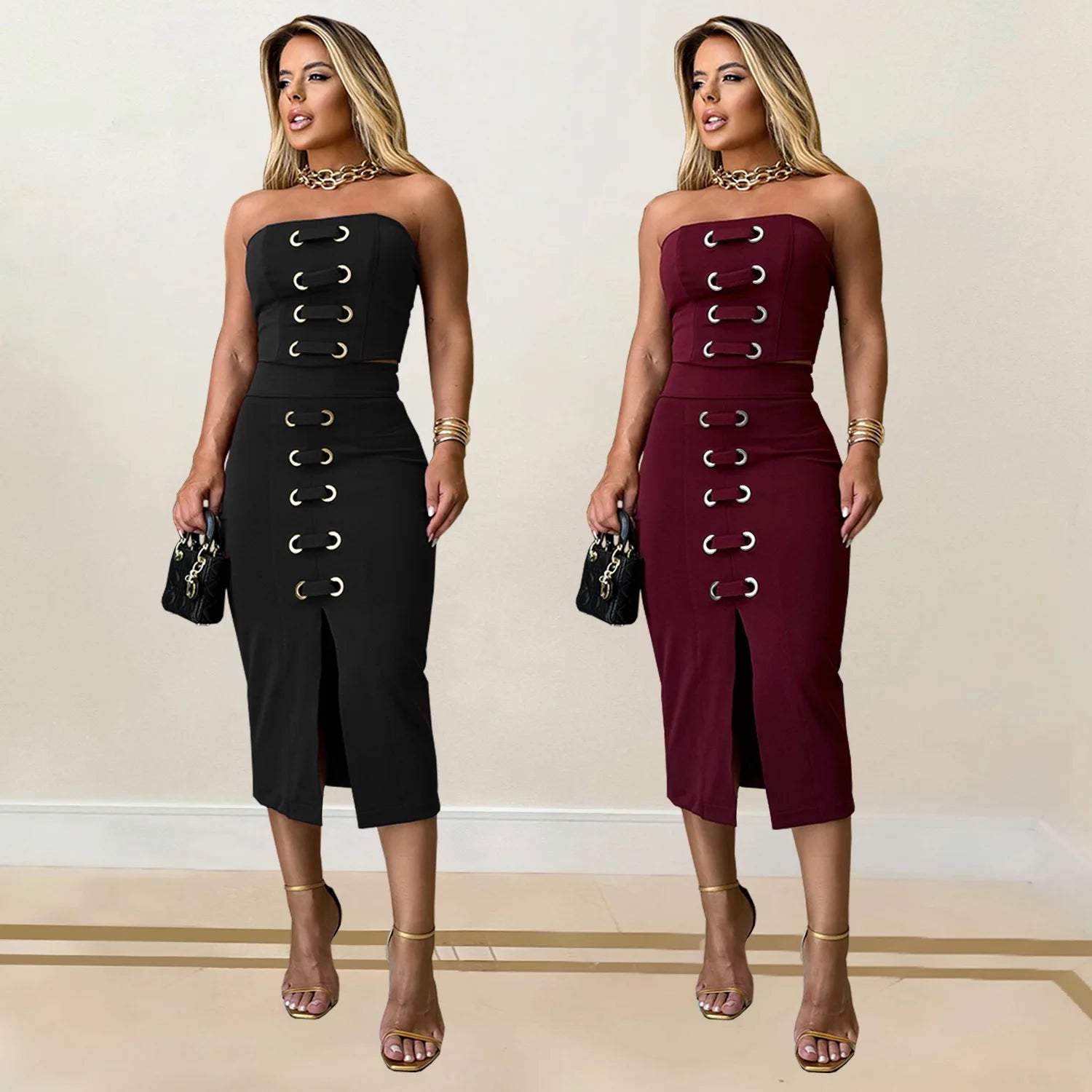 Conjunto de Saia Violeta O Encanto do Minimalismo Sofisticado