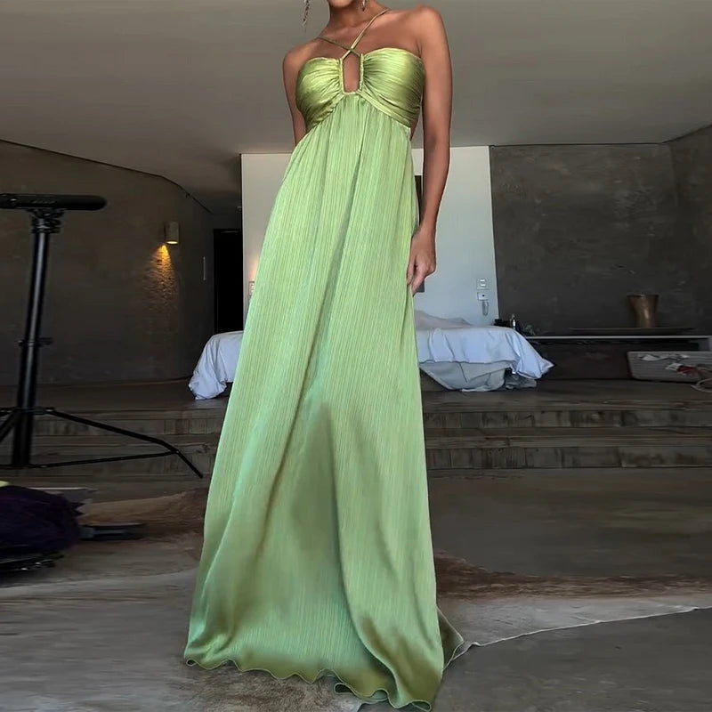 Vestido Longo Luiza Leveza que Encanta e Brilha ao Sol