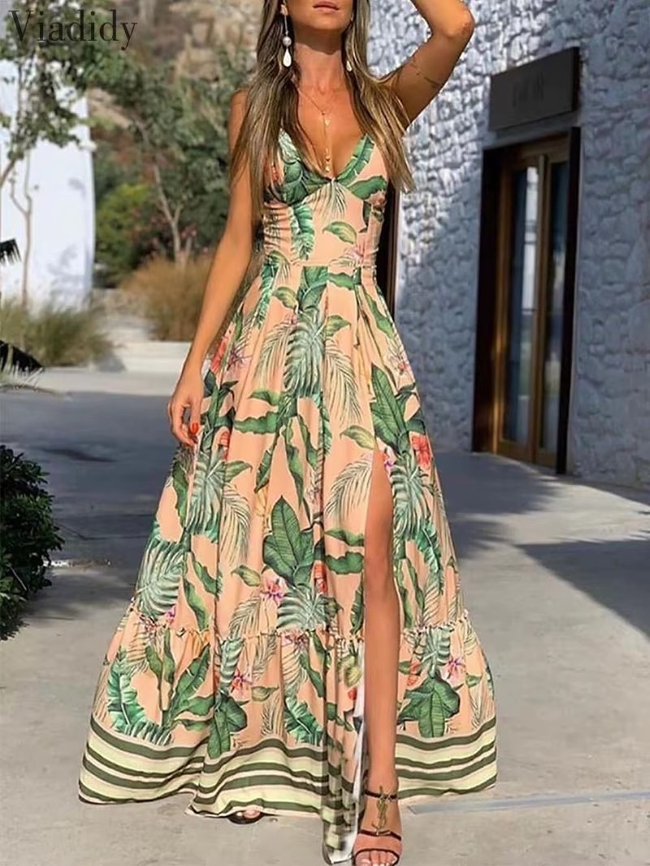 Vestido Longo Fiorella A Elegância que Floresce em Cada Estampa