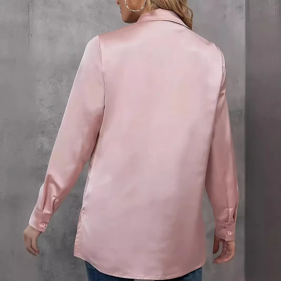 Camisa Callista Cetim - Elegância Fluida e Brilho Sofisticado