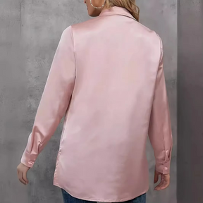 Camisa Callista Cetim - Elegância Fluida e Brilho Sofisticado