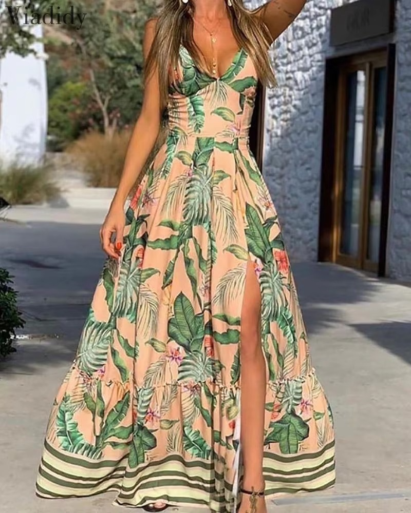 Vestido Longo Fiorella A Elegância que Floresce em Cada Estampa