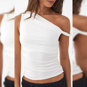 Blusa Assimétrica Bruna Feminina Elegância Atemporal em Cada Detalhe