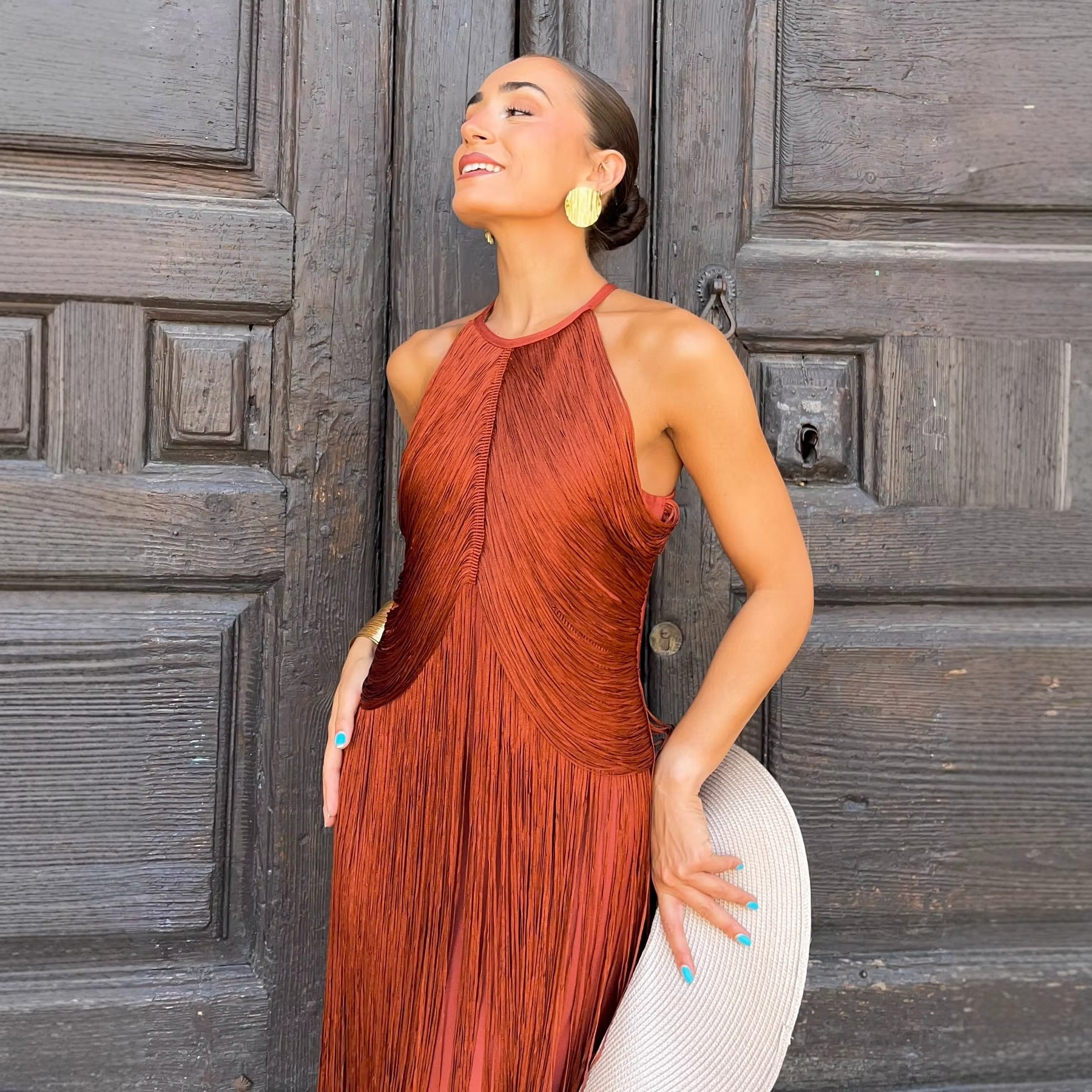 Vestido Longo Maitê o Movimento do Luxo em Cada Franja