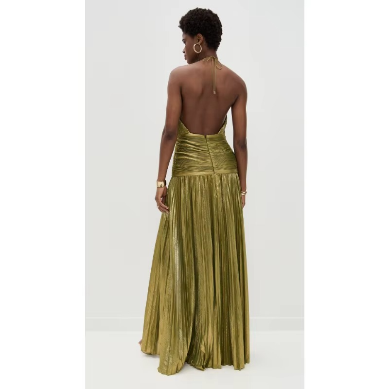 Vestido Longo Verônica  O Poder do Dourado em Movimento