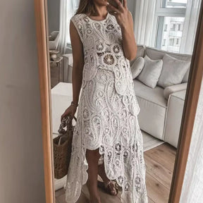 Conjunto de Saia Charlotte Feminino de Crochê Rendado Sofisticação e Charme Atemporal