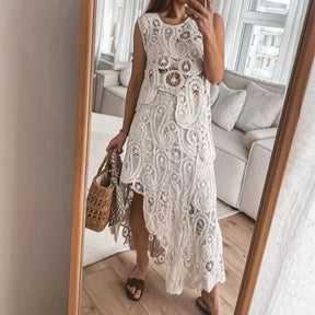 Conjunto de Saia Charlotte Feminino de Crochê Rendado Sofisticação e Charme Atemporal