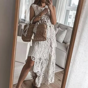 Conjunto de Saia Charlotte Feminino de Crochê Rendado Sofisticação e Charme Atemporal