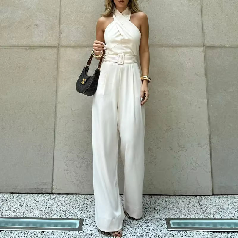 Macacão Clarisse Feminino com Decote Cruzado e Cintura Alta Sedução Sofisticada e Elegância Irresistível