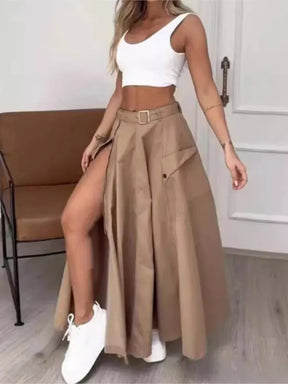 Conjunto de Saia Isabela Feminino com Saia Maxi de Fenda e Top Cropped  Estilo e Liberdade