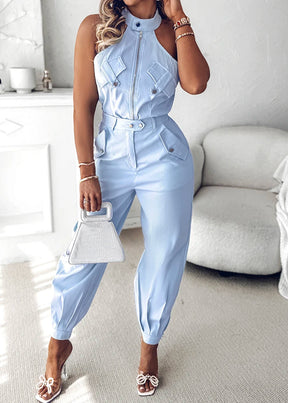 Conjunto de Calça Bianca com Zíper Frontal e Bolsos Casual e Elegante