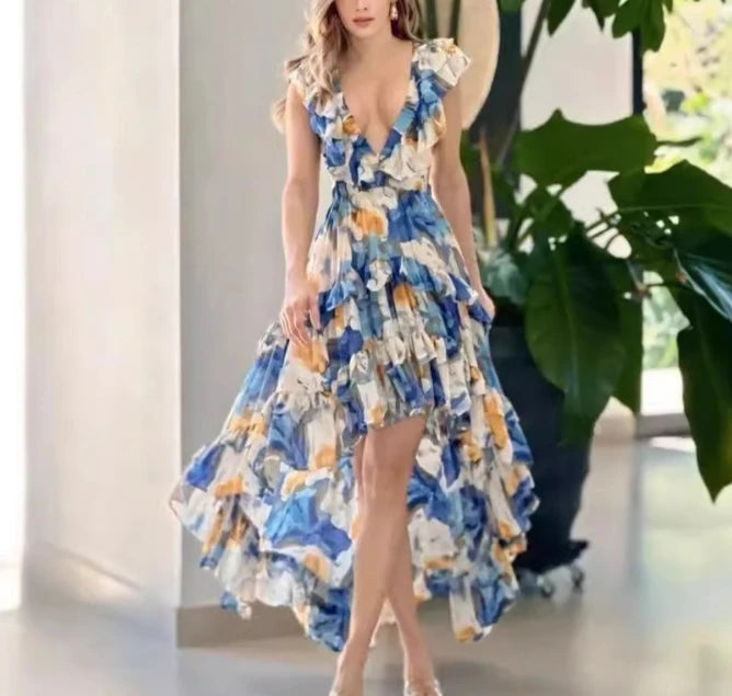 Vestido Midi Virgínia Leveza, Movimento e Encanto Floral