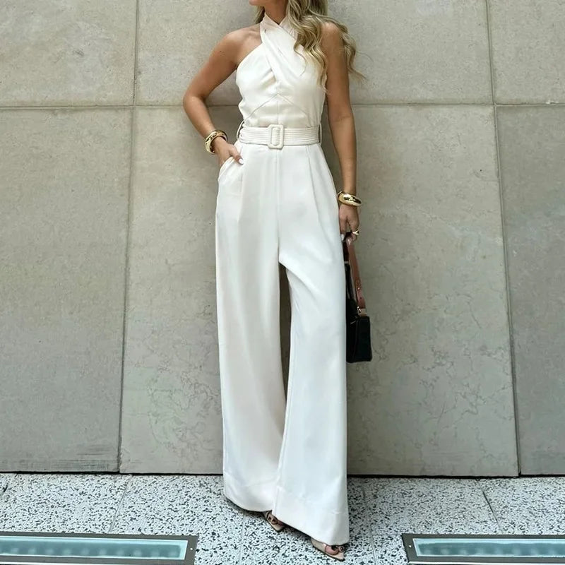 Macacão Clarisse Feminino com Decote Cruzado e Cintura Alta Sedução Sofisticada e Elegância Irresistível