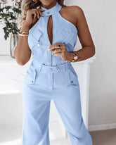 Conjunto de Calça Bianca com Zíper Frontal e Bolsos Casual e Elegante