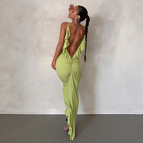 Vestido Longo Dalia Justo com Decote Fino e Caimento Elegante – Modernidade e Estilo