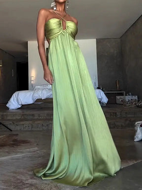 Vestido Longo Luiza  Leveza que Encanta e Brilha ao Sol