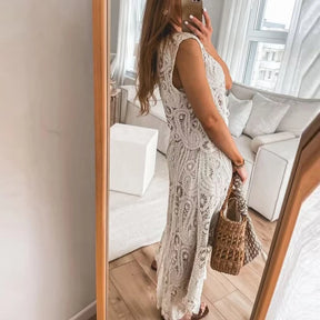 Conjunto de Saia Charlotte Feminino de Crochê Rendado Sofisticação e Charme Atemporal