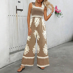 Macacão Sienna Feminino Estampado de Alças Largas  Leveza, Estilo e Charme de Verão