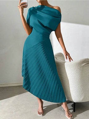 Vestido Longo Anelise Elegância que Reflete Luz e Sofisticação