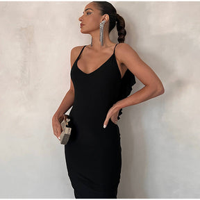 Vestido Longo Dalia Justo com Decote Fino e Caimento Elegante – Modernidade e Estilo