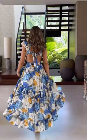 Vestido Midi Virgínia Leveza, Movimento e Encanto Floral