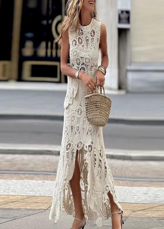 Conjunto de Saia Charlotte Feminino de Crochê Rendado Sofisticação e Charme Atemporal