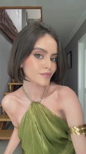 Vestido Longo Verônica  O Poder do Dourado em Movimento