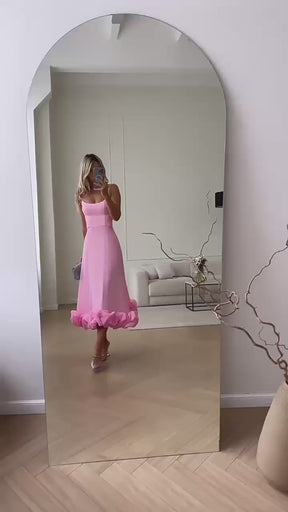 Vestido Longo Isis - Lilás com Babados na Barra – Elegância e Delicadeza em Cada Detalhe