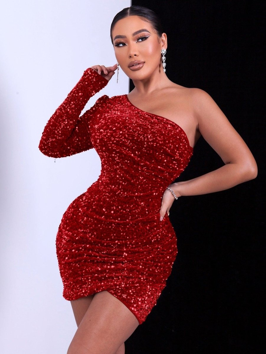 Vestido Curto Eloide Preto de Lantejoulas – Elegância e Brilho para Sua Noite